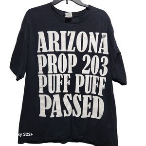 Arizona Prop 203 Shirt XL Gildan Graphic Tee Puff Puff Pass Weed Humor